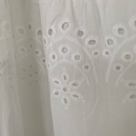 Meadow Rhodes Eyelet Tiered Maxi Dress Puff Short Sleeve Shirred Back NWT - Picture 5 of 12